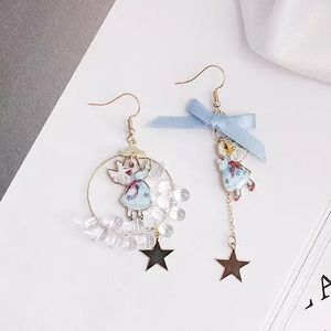 Angels Stars Bow Knots Dangle Earrings